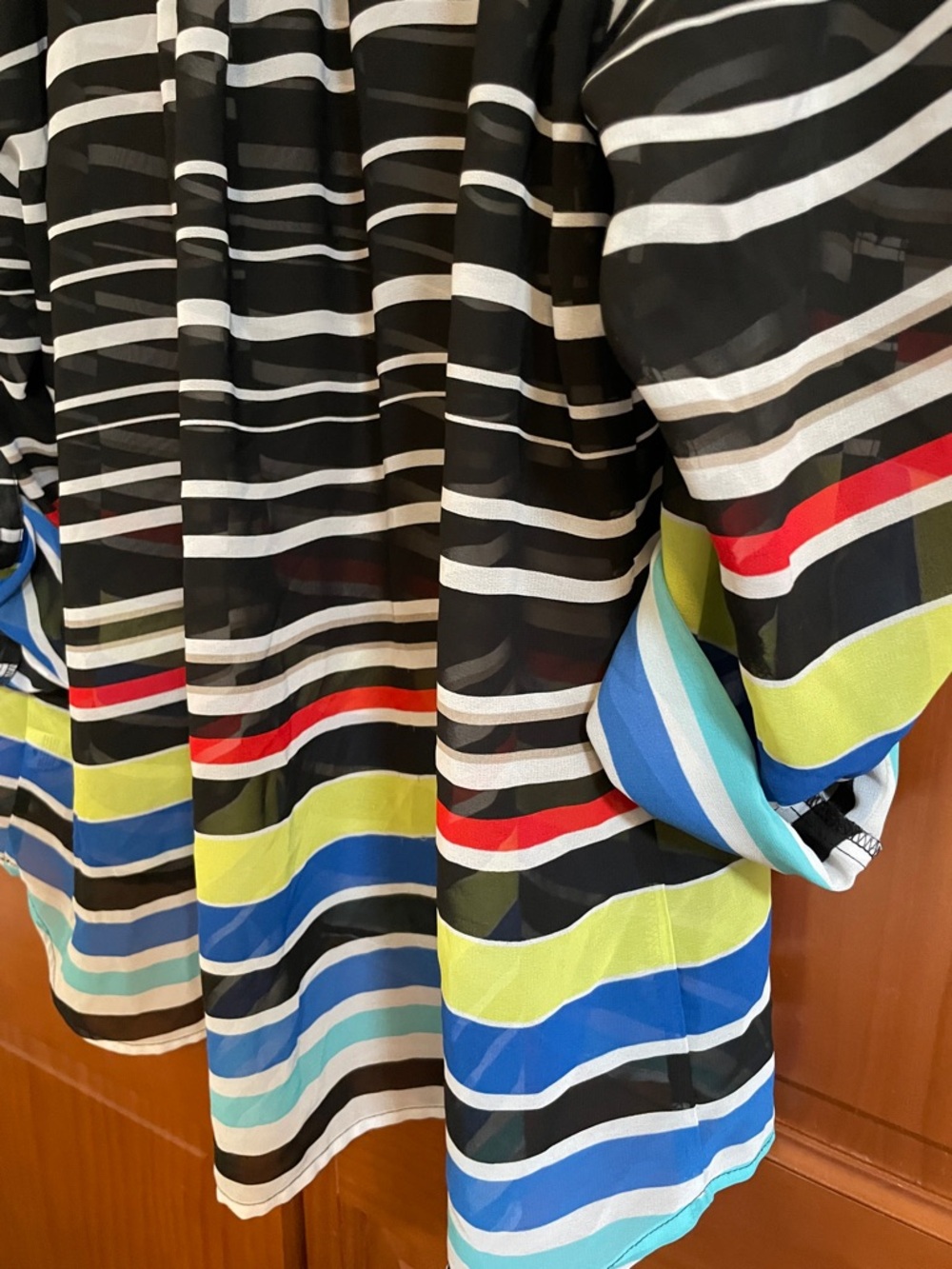 A.N.A a new approach Womens Black Striped Pullover Tunic with Multicolor Accent - Picture 8 of 8